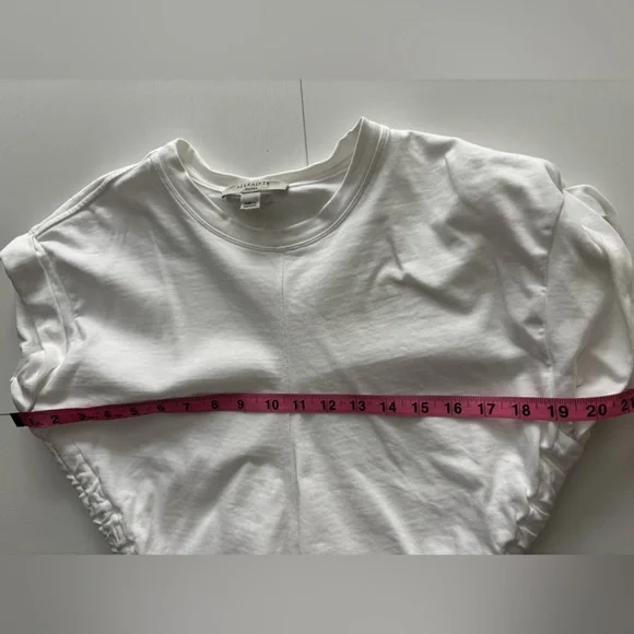 All Saints Rouched Short Sleeve Top In White Size S - Picture 7 of 8